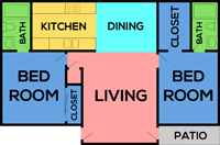 This image is the visual schematic representation of Alpine 1 in Mountain Gate Apartments.