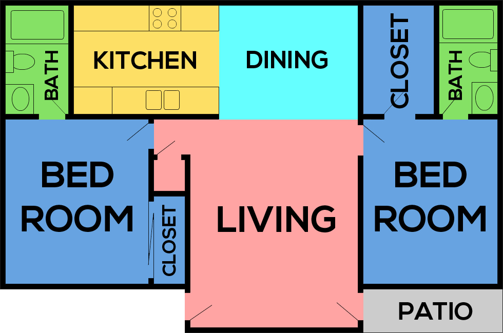 This image is the visual schematic representation of 'Alpine 1' in Mountain Gate Apartments.